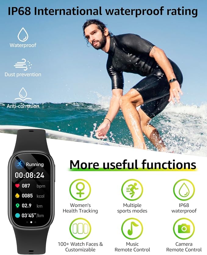 Asmoda Fitness Tracker (Answer/Dial Call), Smart Watch with 1.47" HD Touch Display, 130+ Sport Modes Activity Tracker with Sleep Monitor, IP68 Waterproof Tracker for Android&iPhone Women Men