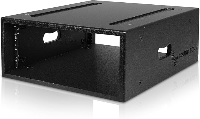 Sound Town 4U PA/DJ Rack/Road Case with 4-Space, Industry-Grade 0.7" (18mm) Plywood with Polyurea Coating, 19.7" Rackable Depth - Pro Tour Grade (STRCP-4U)
