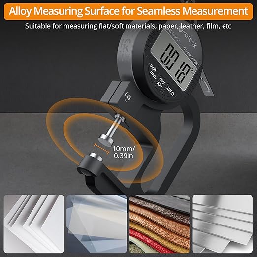 Neoteck Digital Thickness Gauge (Silver-Black, 0-1"/0.0005")