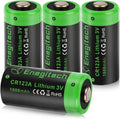 Enegitech CR123A 3V Lithium Battery, 123 3 Volt Lithium Battery, for Home Security Sensor Motion Sensor Door Lock High Intensity Flashlights Long-Lasting Non-Rechargeable (CR123A 4 Pack)