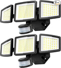 PURICH LED Security Lights Motion Sensor Light Outdoor, 7000LM, 6500K, Waterproof, Flood Light Outdoor Motion Detector with Adjustable 3 Head, Hardwired Wall Light for Entryway, Yard, Garage (2)