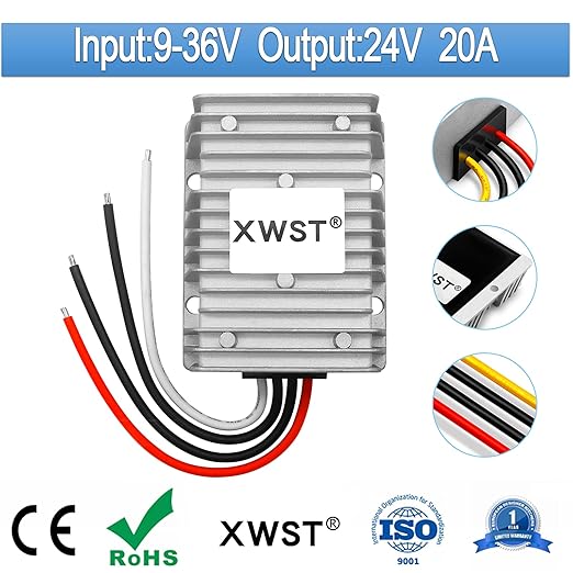 DC DC Stabilizer 9V-36V to 24V Boost Buck Converter 20A 360W Waterproof Power Supply Auto Step Up Down Voltage Regulator 24V Volt Transformer Module