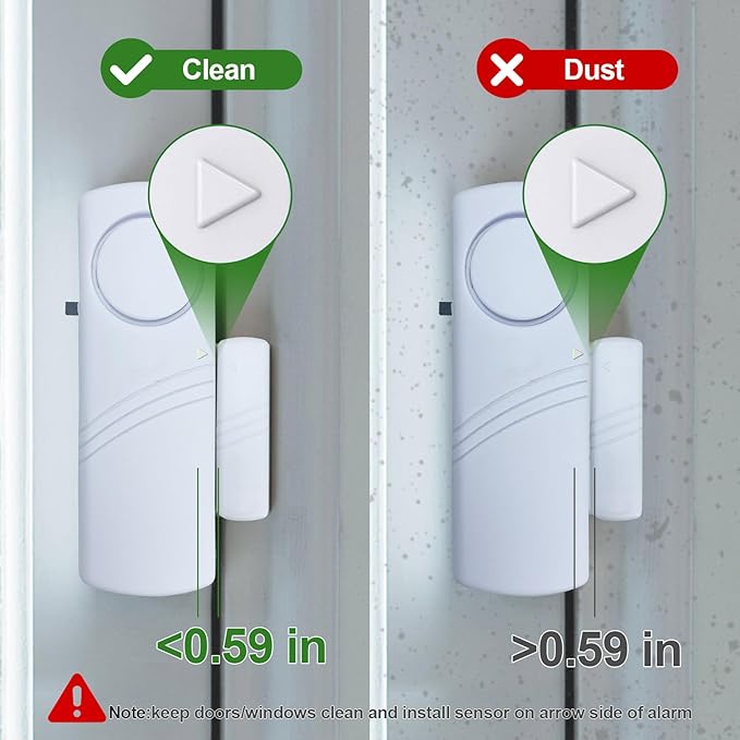 Door Window Alarm, 90dB Door Alarms Sensor for Kids Safety, Home Security, Door Window Burglar Alarm, Window Pool Alarms for Home, Apartments, Offices, Hotel Rooms (6pack)