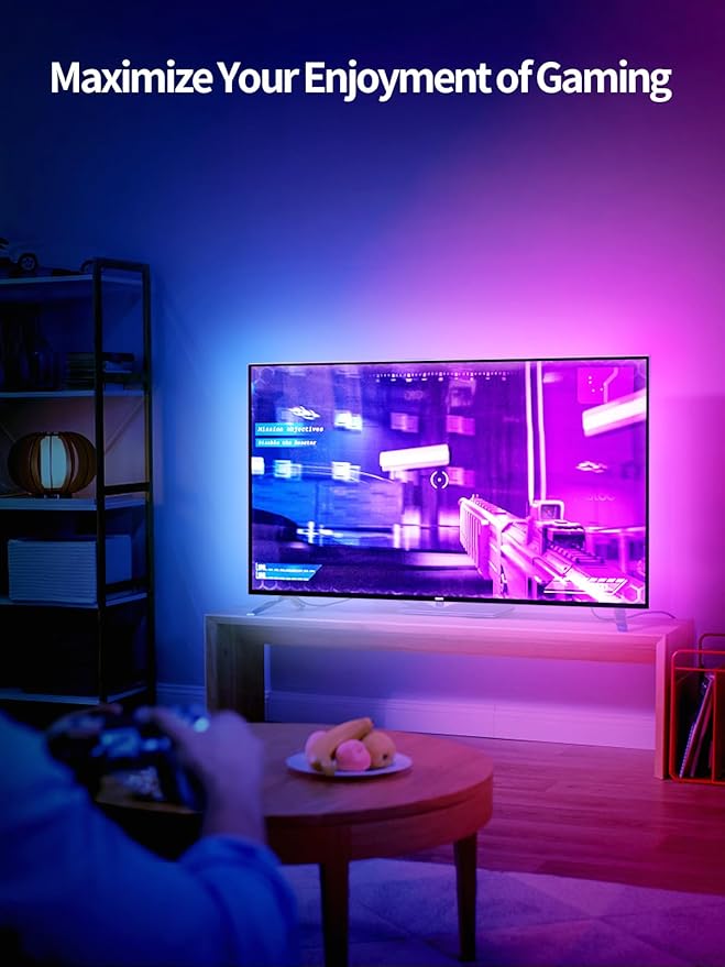 KANTUTOE LED Lights for TV, 19.68ft LED Backlights for 65-80in TV, RGB TV Backlight with Music Sync Bluetooth APP and Remote Control TV Lights Strip USB Powered LED Lights for Bedroom, Gaming