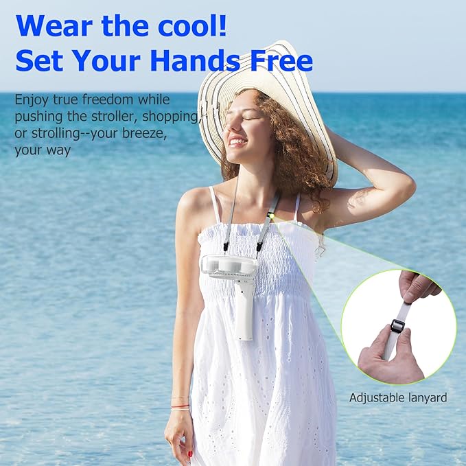 HandFan Upgraded Portable Misting Fan, Two Button Easy Operation, Handheld Rechargeable Mister Fan, Spray Water Mist Fans, Mini Electric Cooling Fans for Travel, Outdoors, Disney(White)