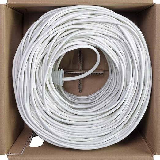 NavePoint 250ft in Wall Audio Speaker Cable Wire CL2 14/4 AWG Gauge 4 Conductor Bulk White
