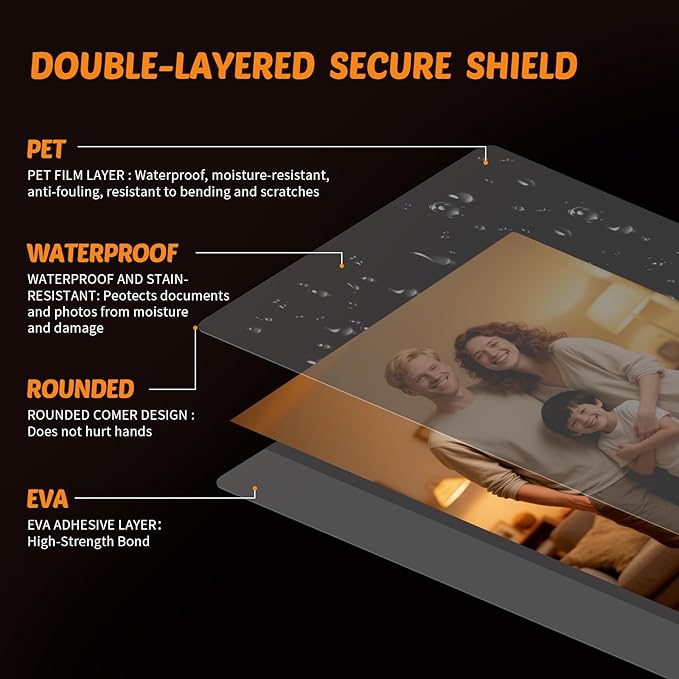 Lamtetur Thermal Laminating Pouches 9"x11.5" Inches, Holds 8.5 x 11 Inch Sheets,5mil 200Pack Hot Laminate Films, Clear Laminator Papers, Letter Size Lamination Sheets (125Mic 200Pcs)
