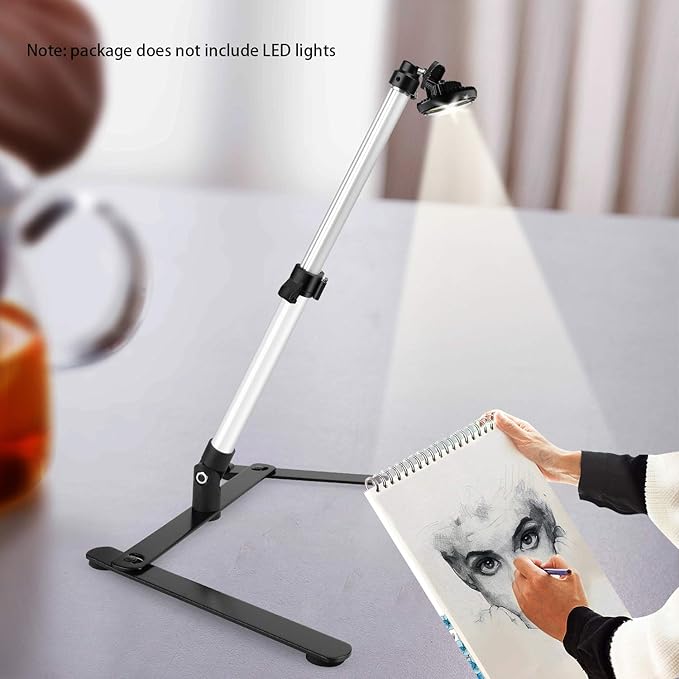 ChromLives Photo Copy Stand Pico Projector Stand with Phone Clamp Overhead Phone Mount Smartphone Compatible Tripod