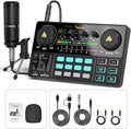 MAONO Podcast Equipment Bundle Audio mixer All-in-One Podcast Production Studio with 3.5mm Microphone for Live Streaming, Recording, PC, Smartphone, DJ MaonoCaster Lite (AU-AM200-S1)