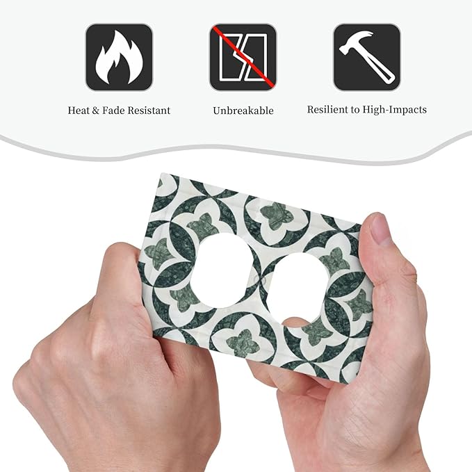 Bvtewkhz Green Luxury Modern Cubic Marble Cubic Marble Duplex Outlet Decorative Light Switch Covers Electrical Faceplate Switch Plates for Bathroom Kitchen Home