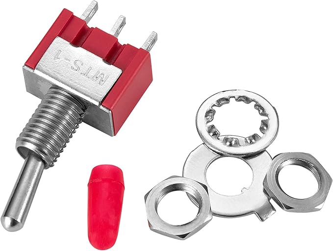 VONVOFF Toggle Switch,ON/Off SPST with Pre-soldered Wires,3v/5v/12v/24v/72v/110v/220v/240v/ Mini Toggle Switches for car,Truck, Light,Test Machine,Industrial Equipment.3 Pins 2Positions,10pcs (Red)