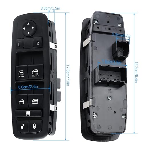 WUANGKI Power Window Door Master Control Switch | Front Driver Side | 3+0 Pins | Compatible with 2008-2009 Dodge Grand Caravan, 2008-2009 Chrysler Town, Country | OE# 4602535AE | Window Buttons