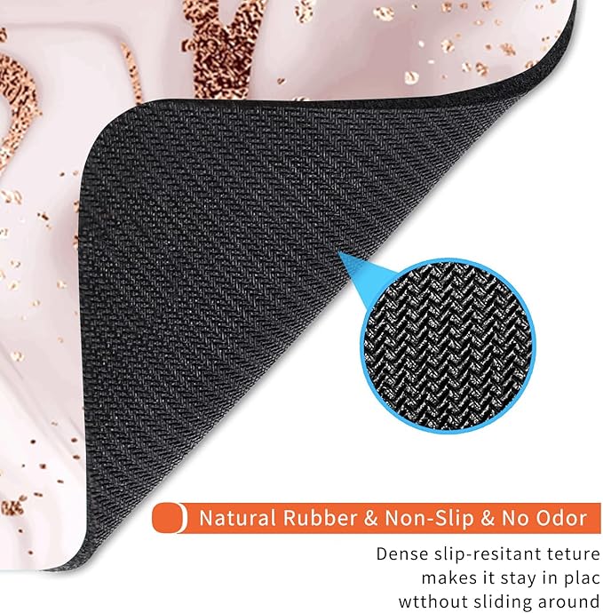 Armanza Square Mouse Pad Rose Gold Marble, Personalized Premium-Textured Custom Mouse Mat Design, Washable Mousepad Cloth, Non-Slip Rubber Base Computer Mouse Pads for Wireless Mouse