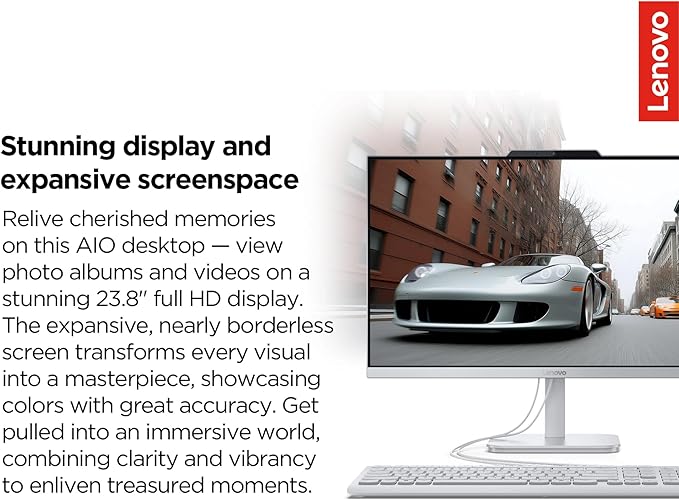 Lenovo IdeaCentre Everyday Tasks 24" Full HD All-in-One Desktop Computer • Lifetime Office 365 for The Web • Intel 4-Cores • 512GB External and 256GB SSD • 8GB RAM • Keyboard and Mouse • Windows 11