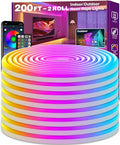 SINLEY Led Neon Rope Lights 200FT,Control with App/Remote,Flexible Led Rope Lights,Multiple Modes,IP68 Outdoor RGB Neon Lights Waterproof,Music Sync Gaming Led Strip Lights for Bedroom Indoor