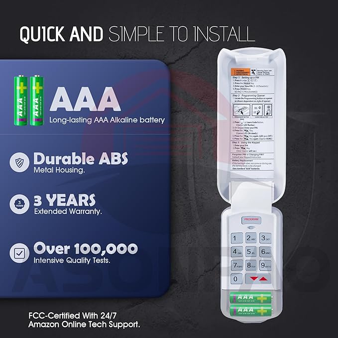 Genie Garage Door Opener Keypad GK-R, Wireless Keyless Intellicode【10-Year-Warranty】