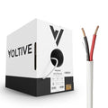 Voltive 10/2 Speaker Wire, Plenum CL3P, White, 250ft - 10AWG, 2 Conductors, Stranded Oxygen-Free Copper, UL Listed - V-1240-2