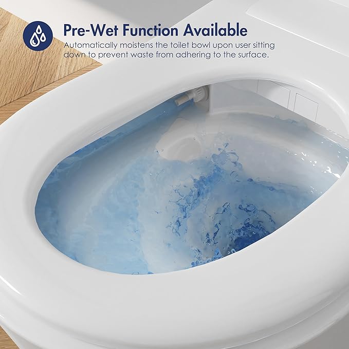 Eridanus Smart Toilet with Bidet Built in, One Piece Bidet Toilet for Bathrooms, Auto Open/Close with Digital Display, Foot Sensor Flush, Warm Water Wash & Dryer, Elongated Heated Seat, White & Black