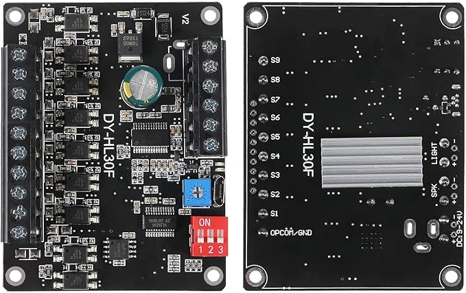 AITIAO 1PCS 30W Voice Playback Module, DC 9-24V Sound Module Music Player Voice Broadcast Device 9 Trigger Interfaces 8 I/O Trigger Modes Built-in 64Mbit Flash Storage
