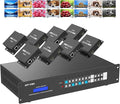 MT-VIKI 8 in 24 Out HDMI Extender Matrix 8x8, 4K60Hz Over CAT6 Ethernet Cable, with 8 POC Receivers, Web GUI, RS232, Up to 230FT (70m)