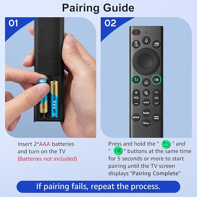 【2 Pack】 Voice Remote Replacement for Samsung-TV-Remote-Control, Compatible with All Samsung Frame Neo QLED UHD 4K 8K Series Smart TVs with Voice Control and 2-Year Warranty