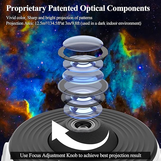 Star Projector, Galaxy Projector for Bedroom, Planetarium Projector Night Light with 13 Slide Discs & 360° Rotation, Space Projector for Kids Adults