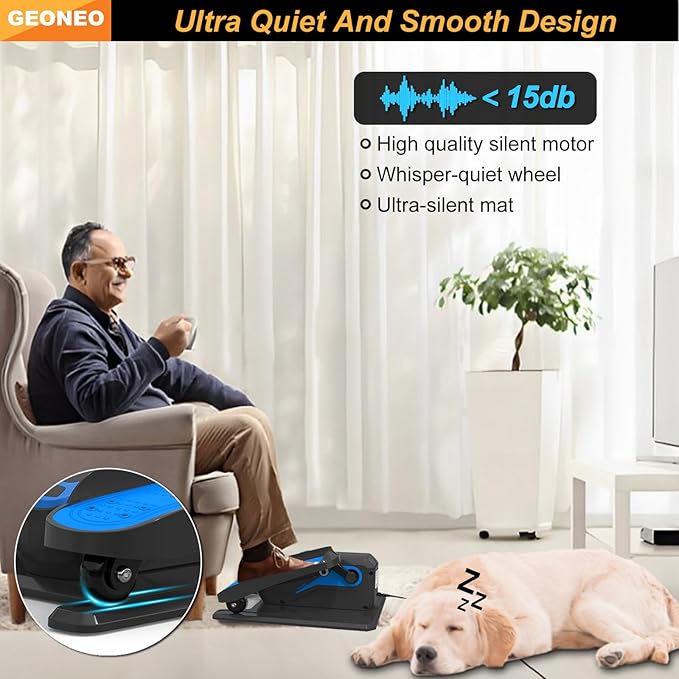 Under Desk Elliptical Machine, Electric Elliptical Exerciser for Senior, Quiet and Small Electric Seated Pedal Exerciser for Home with Remote Control and 12 Adjustable Speeds