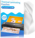 Clear Thermal Laminating Pouches – 9 x 11.5 Inch, 5 mil Thick (200 Pack) – Professional-Grade Lamination Sheets for Documents, Photos & Crafts – Fits 8.5 x 11 Letter Size Paper - [5mil 200 Packs]