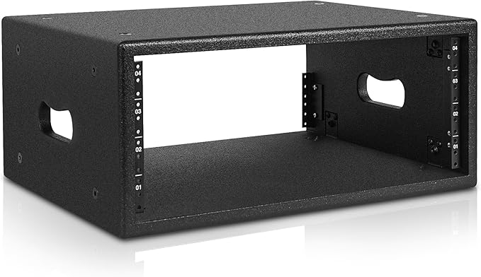 Sound Town 4U Studio Rack with 4-Space, Heavy-Duty 0.7" (18mm) Baltic Birch Plywood with Polyurea Coating, for Recording Room, Home Studio (SDRK-4PU)