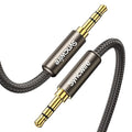 SYNCWIRE 3.5mm Nylon Braided Aux Cable, Audio Auxiliary Input Adapter Male to Male Cord for Headphones, Car, Home Stereos, Speaker, iPhone, iPad, iPod, Echo & More - 1.64ft/0.5m, Gold Brown