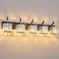 BBLLWJ Crystal Vanity Lights - Black 5 Light Modern Bathroom Vanity Light Fixtures Over Mirror