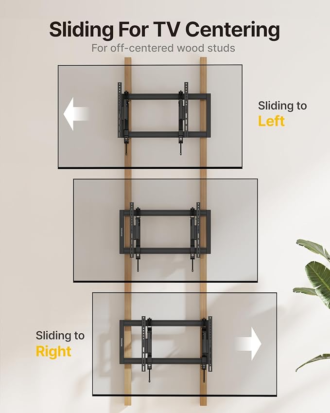 monTEK Heavy Duty Tilting TV Wall Mount Barckt for 37–90" TVs up to 200 lbs – Low Profile, Universal Fit, Tilt & Swivel Adjustment, 6.8" Extension, Fits 16"/18"/24" Studs, Max VESA 600x400mm
