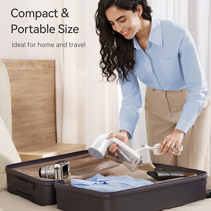 HiLIFE Upgraded Steamer for Clothes, Handheld Portable Design, 1100W Powerful Steam, 300ml Larger Tank & No Leak Design, 30S Fast Heat-up, Quick Wrinkle Remover, Compact Size for Travel, ONLY 120V