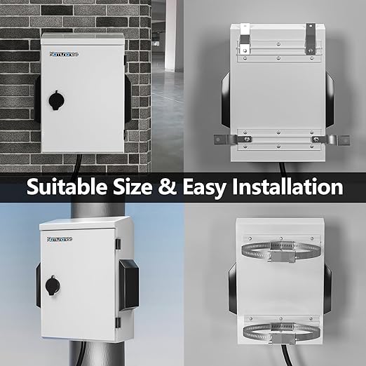 Outdoor Electrical Box, Cold-Rolled Steel Plate, Aluminum Alloy Back Beam, One-Piece Ventilation Design, IP65 Waterproof, Wall/Pole Mounted (17.6" x 13.8" x 7.9")