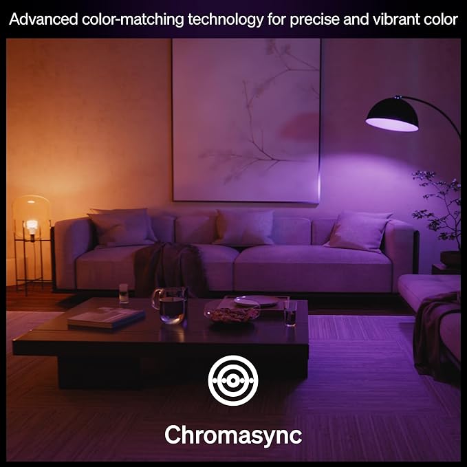Philips Hue Smart LED A19 Bulb, White & Color Ambiance, E26 Base, 7.2W, Full Spectrum Light 1000K-20000K, 810 Lumens, Dimmable LED Bulbs, Works with Alexa, Google,& Apple Home, 3pk