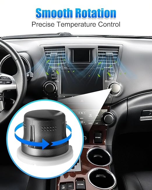 2 PCS Air Conditioning Control Switch Adjust Knob Fit for Toyota Highlander 2009 2010 2011 2012 2013 Replace 55925-0E050