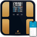 EILISON Smart Bathroom Scale with 4 Electrodes & BIA Technology High-Precision Body Fat Analyzer,Large Color Night Vision Touchscreen,Bluetooth App Sync for 19 Metrics,400LBS Capacity (Smart Black)