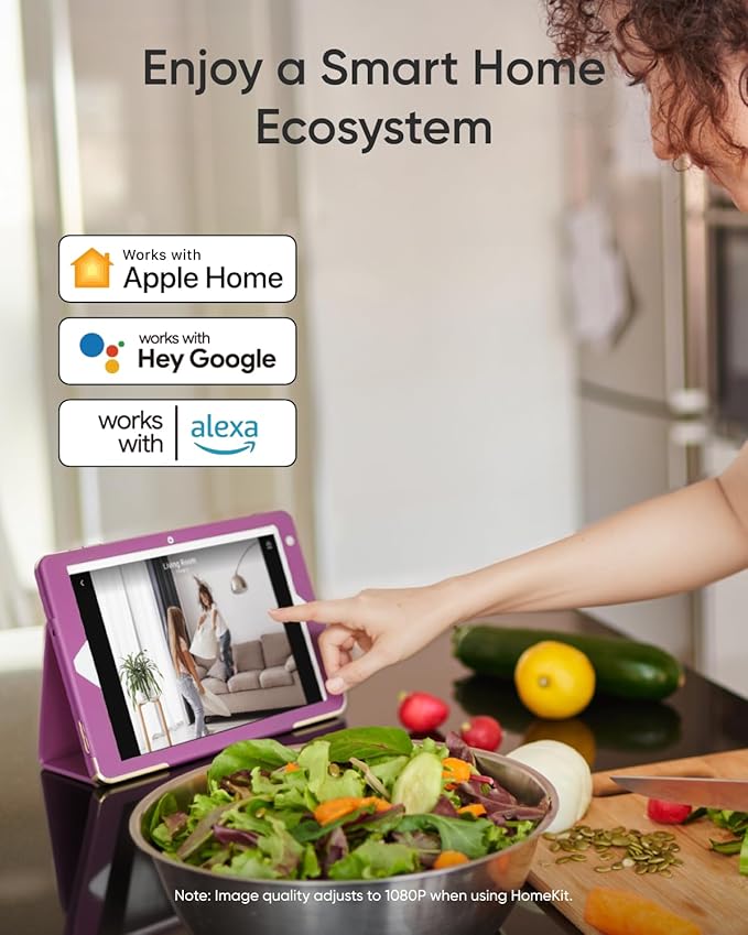 eufy Security Indoor Camera E30, Latest Generation, 4K UHD Security Camera, 360 Pan-Tilt, Color Night Vision, AI Detection for Human/Pet/Audio/Crying, Human/Pet Auto Tracking, Works with Homekit,Black