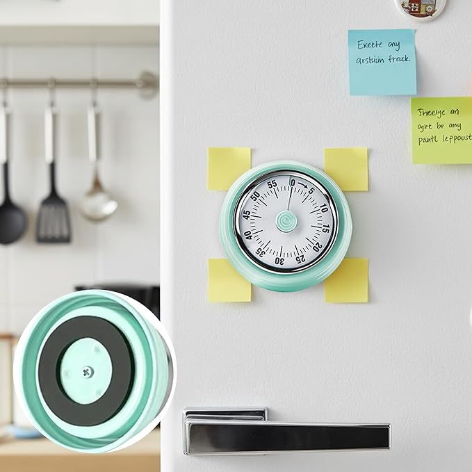 KwonfaiDelil 60-Minute Magnetic Visual Timer, Silent Operation and No Battery Needed, Time Management Tools for Kitchen, Homeschool Desk, Office Meetings & Home Learning Timer (Green)