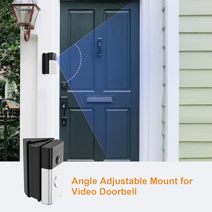 NANW Adjustable 30 to 55 Degree Doorbell Angle Mount Compatible with Video Doorbell 1/2/3/4/Wired/Pro/(2020 Release)/Battery Doorbell Plus, Camera Mount Holder Bracket Wedge for Apartment