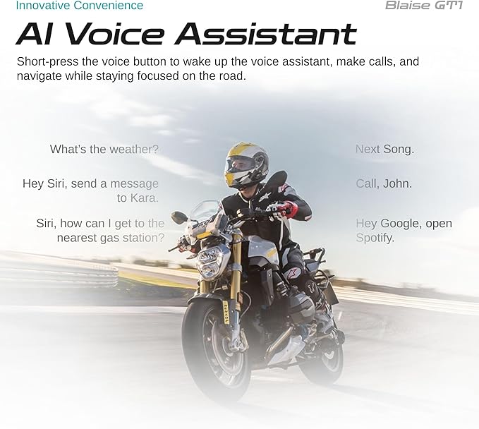 Logto Blasie GT1 Motorcycle Helmet Bluetooth Headset Intercom 2 Riders Music Share Helmet Communication System IPX6 Waterproof (Dual Pack-Black)
