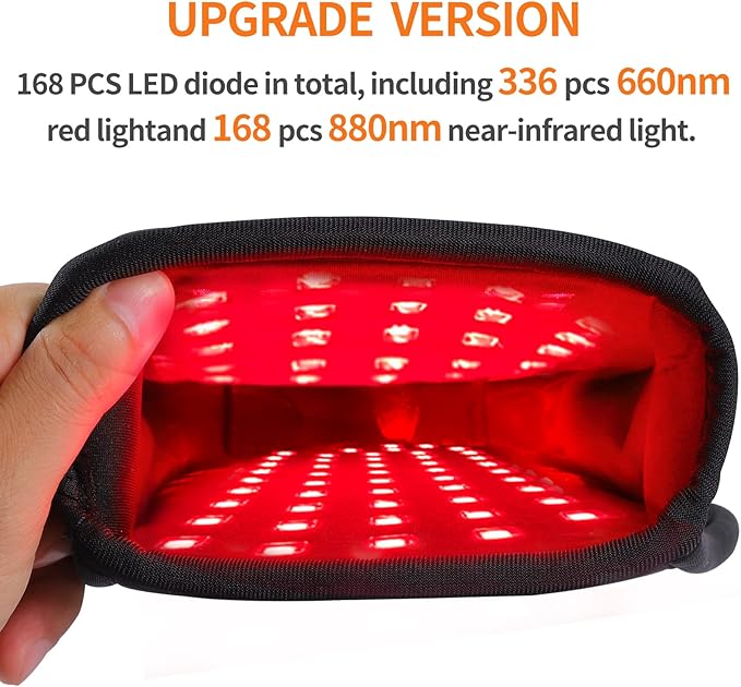 DGQY Red Light Therapy for Hans Pain Relief with 660NM & 880NM Infrared Glove Pule Mode LED Therapy Device for Wrist Double Side Pad for Fingers Joints Relief