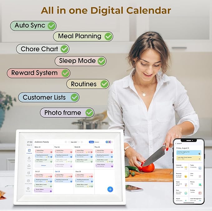 Calendar, 10.1" WiFi Smart Wall Calendar & Chore Chart,