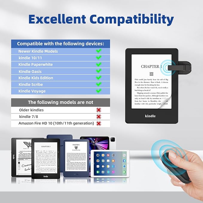 DATAFY Remote Control Page Turner for Kindle Paperwhite Oasis Kobo eReaders, Camera Camcorder Remote Controls, Page Turner Clicker for ipad Tablets Reading Novels with Wrist Strap Storage Bag