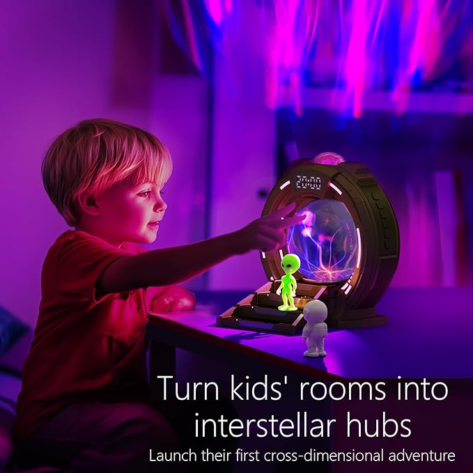 Astronaut Aurora Star Sky Projector,Plasma Globe Lamp/Star Light Projector for Children's Bedroom Sleep Aid Light,White Noise Bluetooth Music,Time Alarm Clock,Kids Room Decor,Christmas/Birthday Gift