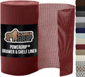GORILLA GRIP powerGRIP Drawer Shelf and Cabinet Liner, Thick Strong Hold, Non-Adhesive Liners Protect Kitchen Cabinets and Cupboard, Bathroom Drawers, Easy Install, Breathable Mat, 17.5" x10', Red