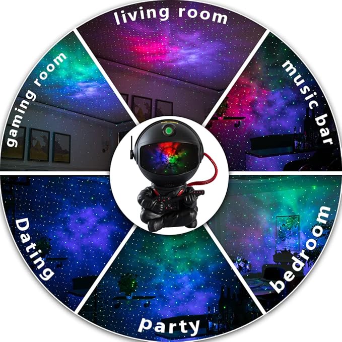 SHJQJJLBCQ Galaxy Projector, Astronaut Star Projector, Kids Night Light for Bedroom, Adult Playroom,Ceiling, Room Decoration
