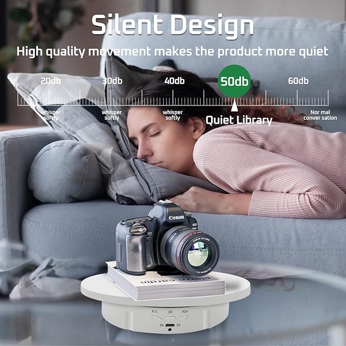 JAYEGT 3in 1 Motorized Rotating Display Stand with 5.74/7.08/8.66 inch Replacement Cover，Max 22lbs Load, 360 Electronic Turntable for Photography Products (3 in1 / White/with Remote Controller)