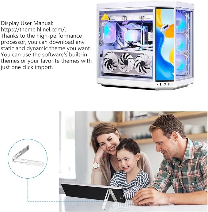 9.16" Computer Temp Monitor, FHD 1920x462 PC Sensor Panel One-Cable Connection(No HDMI Needed), Stretched Bar LCD Dynamic Theme Supported, IPS Mini Secondary Screen for CPU RAM HDD Data Aida64 (Black)