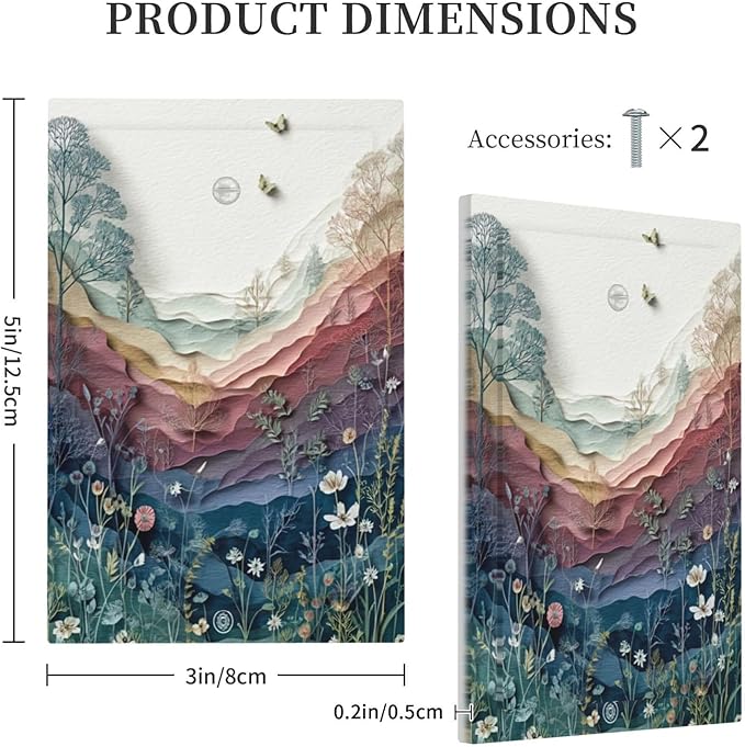 Bvtewkhz Wildflowers Rustic Flowers Floral Plants No Device Single Blank Wall Plate Cover Decorative Light Switch Covers Electrical Faceplate Switch Plates for Bathroom Kitchen Home